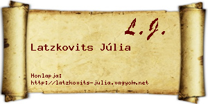 Latzkovits Júlia névjegykártya