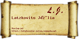 Latzkovits Júlia névjegykártya