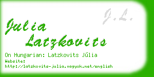 julia latzkovits business card